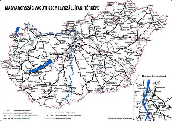 Magyarország személyszállítási vasúthálózati térképe. Térkép forrása: LogSped Magyarország személyszállítási vasúthálózati térképe. Térkép forrása: LogSped