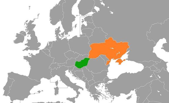 Magyarország és Ukrajna Európa térképén. Térkép: Wikipédia Magyarország és Ukrajna Európa térképén. Térkép: Wikipédia