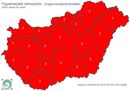 A HungaroMet figyelmeztető előrejelzése magas középhőmérséklet miatt, 2026. június 30-án. Térkép: HungaroMet A HungaroMet figyelmeztető előrejelzése magas középhőmérséklet miatt, 2026. június 30-án. Térkép: HungaroMet