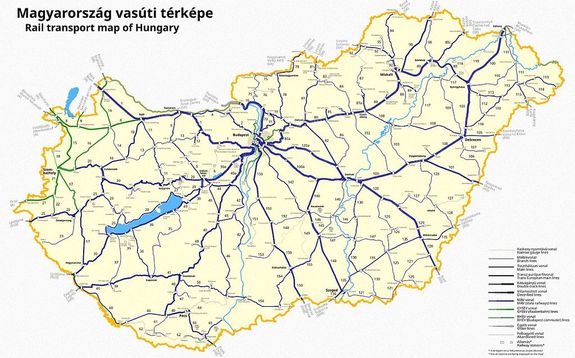 Magyarország vasúti térképe. Kép forrása: magyarepitok.hu Magyarország vasúti térképe. Kép forrása: magyarepitok.hu