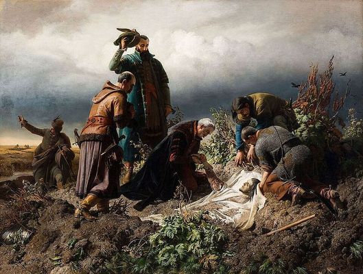 Székely Bertalan: II. Lajos holttestének megtalálása (1860). Kép forrása: Wikipédia Székely Bertalan: II. Lajos holttestének megtalálása (1860). Kép forrása: Wikipédia