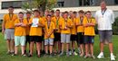 Cegléden, a békéscsabai bronzérmes gyermek III. korosztályos csapat és Ajtai Miklós edző a helyi sportuszoda előtt, az eredményhirdetés után Cegléden, a békéscsabai bronzérmes gyermek III. korosztályos csapat és Ajtai Miklós edző a helyi sportuszoda előtt, az eredményhirdetés után